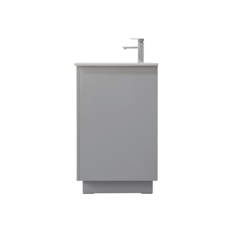 Hayes 60'' Gray Freestanding Single Vanity with Engineered Marble Top
