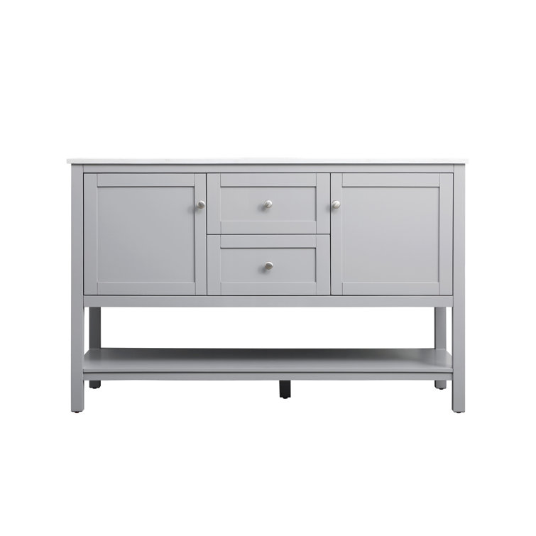 Heath 54'' Gray Double Vanity with Engineered Marble Top