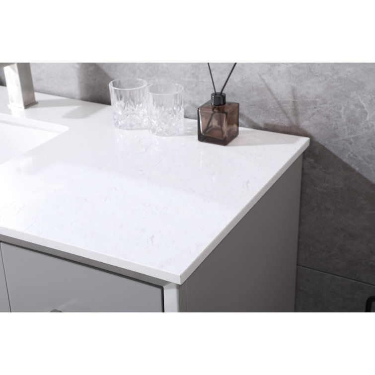Hayes 60'' Gray Freestanding Single Vanity with Engineered Marble Top