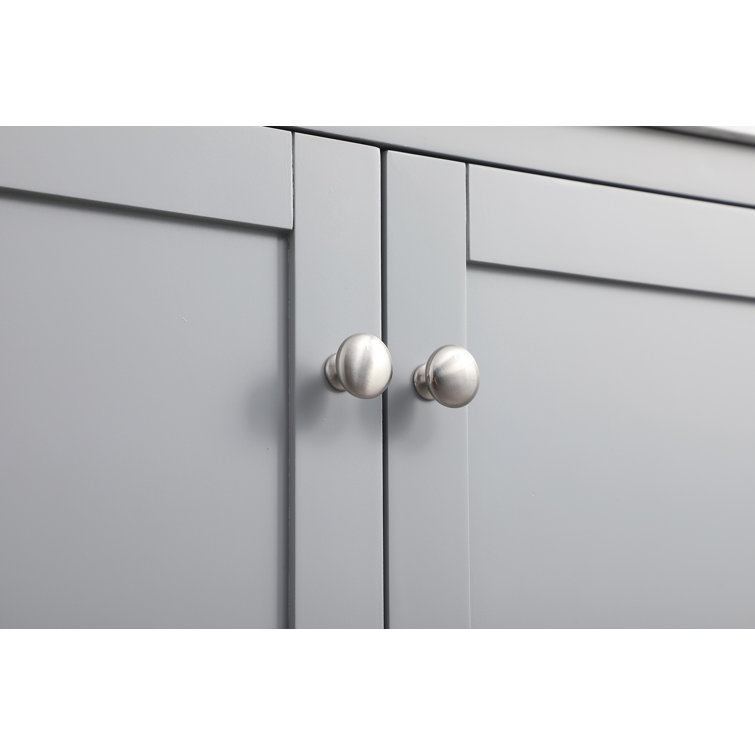 Gray Freestanding Single Vanity with Calacatta Marble Top