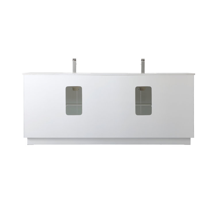 Hayes 84'' White Double Vanity with Engineered Marble Top