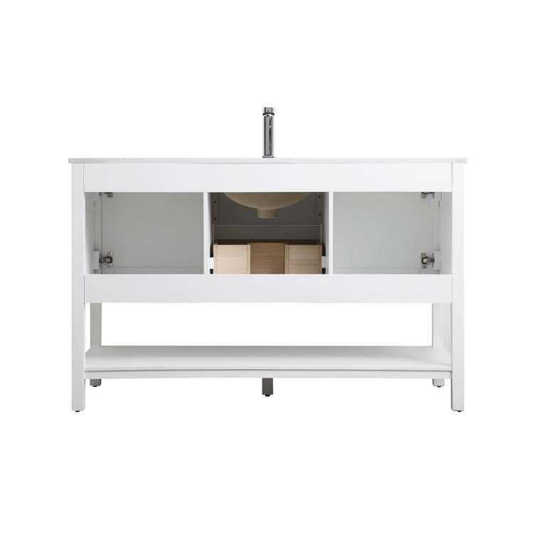 Heath 54'' White Double Vanity with Engineered Marble Top