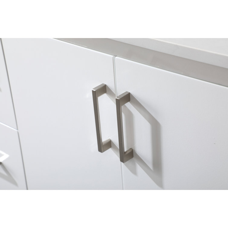 Hayes 84'' White Double Vanity with Engineered Marble Top