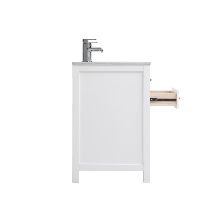 Lewis 60'' White Freestanding Double Vanity with Marble Top
