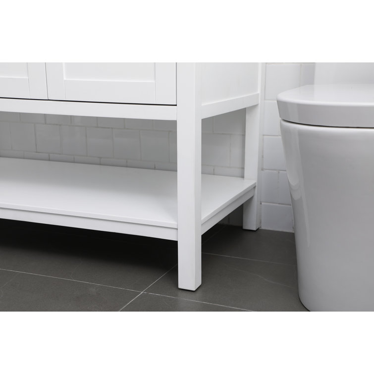 42" White Freestanding Single Vanity with Calacatta Marble Top