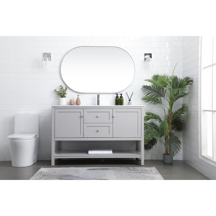 Heath 54'' Gray Double Vanity with Engineered Marble Top