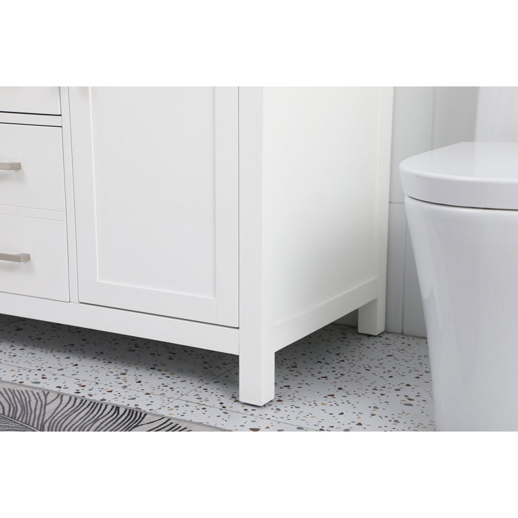 Lewis 48'' White Single Bathroom Vanity with Engineered Marble Top