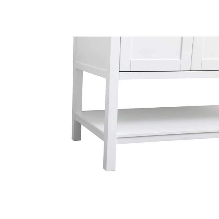 42" White Freestanding Single Vanity with Calacatta Marble Top