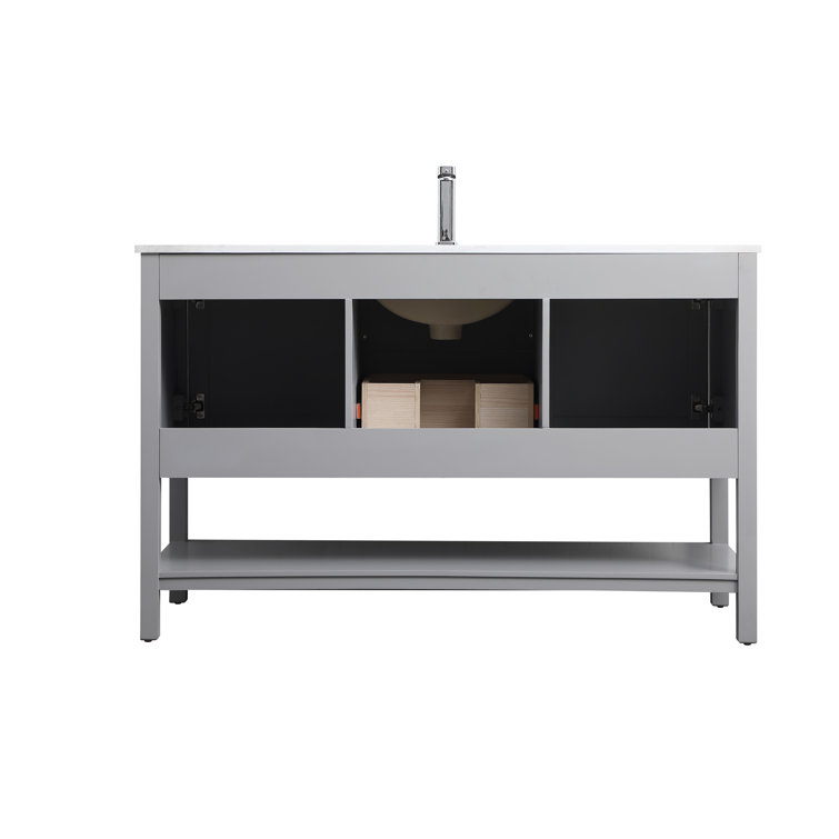 Heath 54'' Gray Double Vanity with Engineered Marble Top
