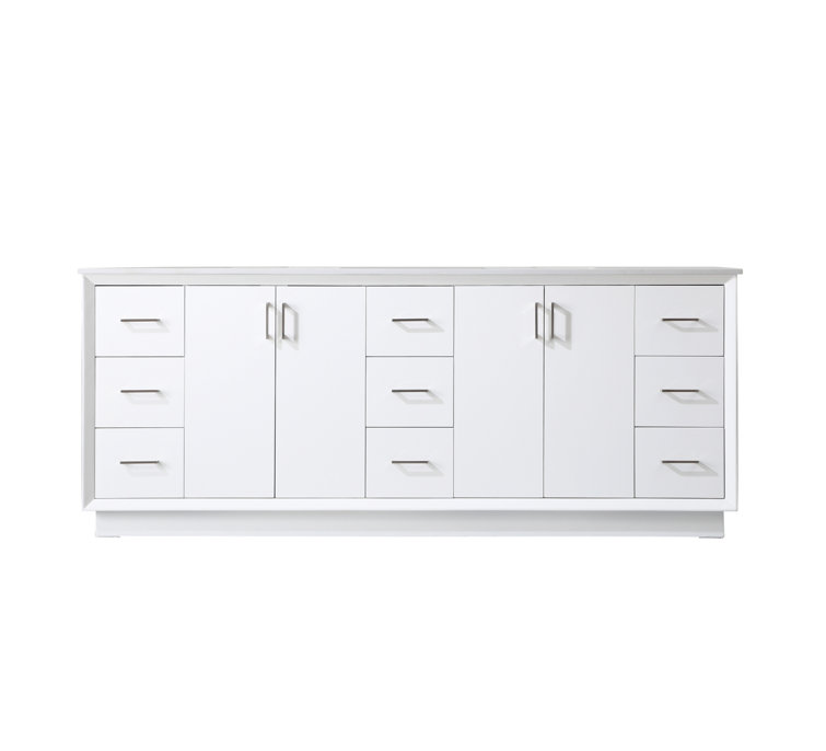 Hayes 84'' White Double Vanity with Engineered Marble Top