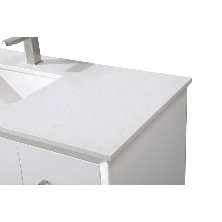 Hayes 84'' White Double Vanity with Engineered Marble Top