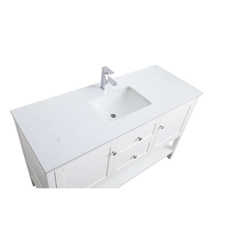 Heath 54'' White Double Vanity with Engineered Marble Top
