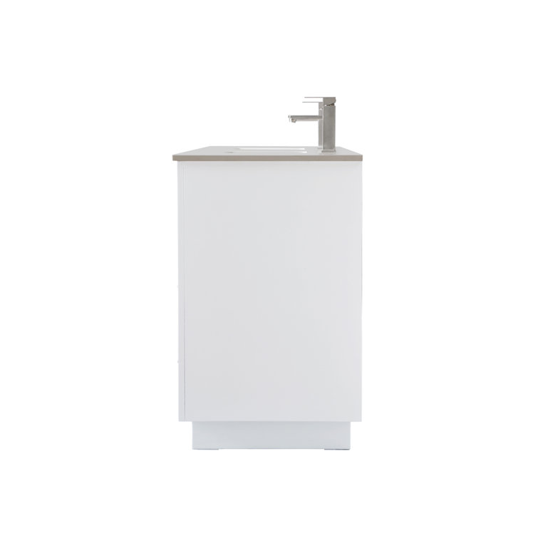 Hayes 84'' White Double Vanity with Engineered Marble Top