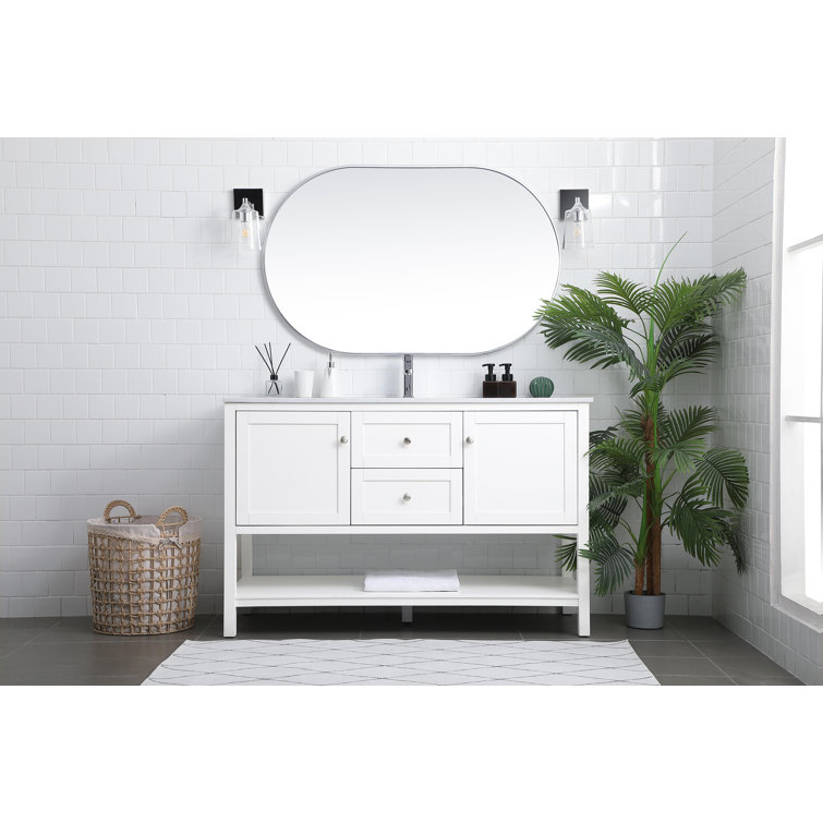 Heath 54'' White Double Vanity with Engineered Marble Top