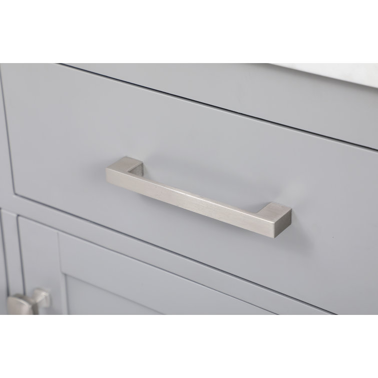 Lewis 54'' Grey Double Bathroom Vanity with Engineered Marble Top