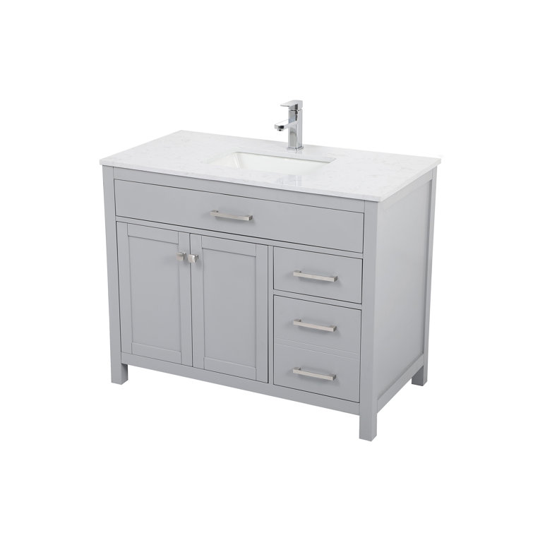 Lewis 42'' Gray Single Bathroom Vanity with Calacatta Marble Top