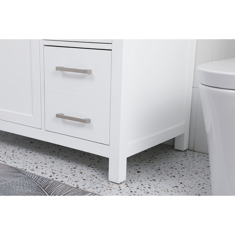 Lewis 42'' White Single Bathroom Vanity with Engineered Marble Top