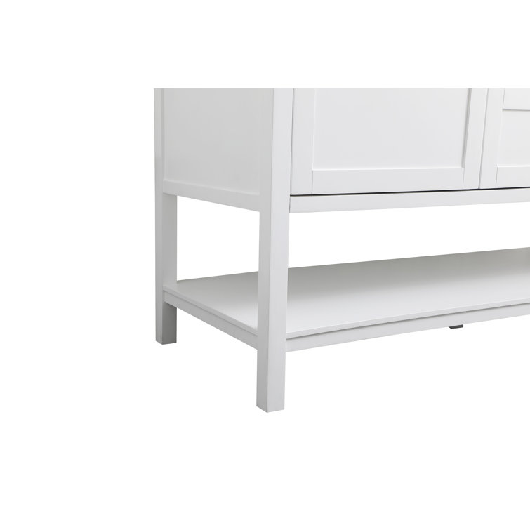 Heath 60'' White Freestanding Double Bathroom Vanity with Engineered Marble Top