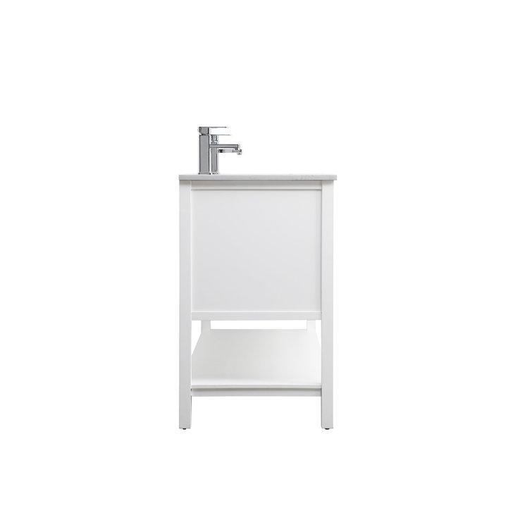 Heath 60'' White Freestanding Double Vanity with Marble Top
