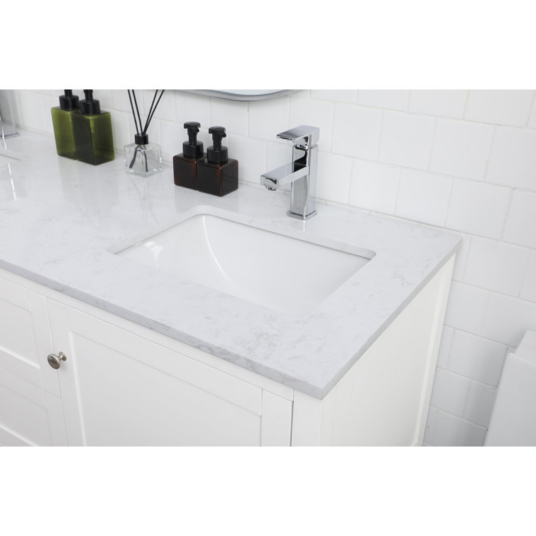 Heath 60'' White Freestanding Double Vanity with Marble Top