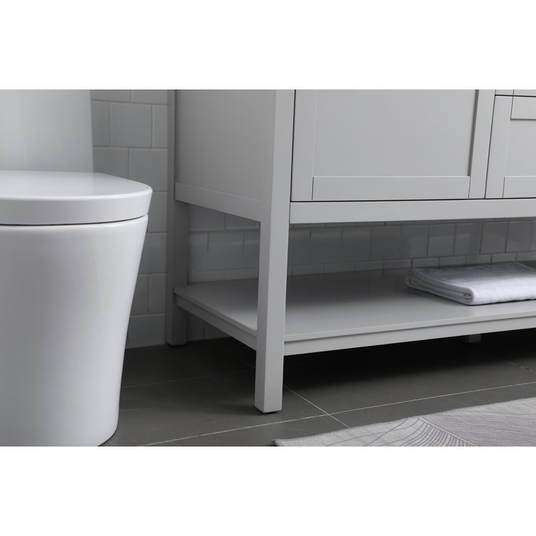 Heath 60'' Gray Freestanding Double Vanity with Marble Top