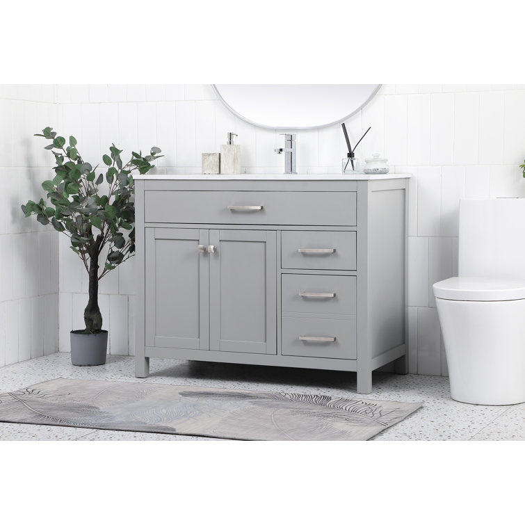 Lewis 42'' Gray Single Bathroom Vanity with Calacatta Marble Top