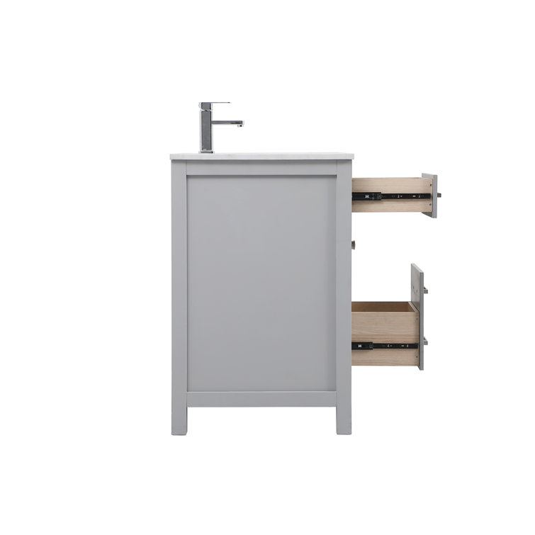 Lewis 48'' Gray Single Bathroom Vanity with Marble Top