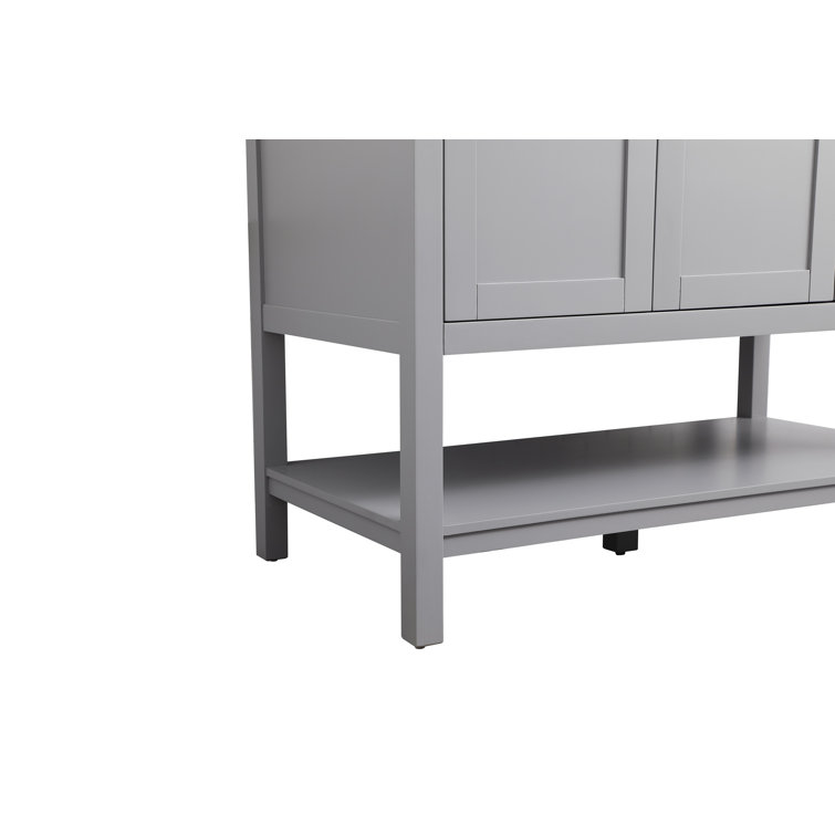 Gray Freestanding Single Vanity with Calacatta Marble Top