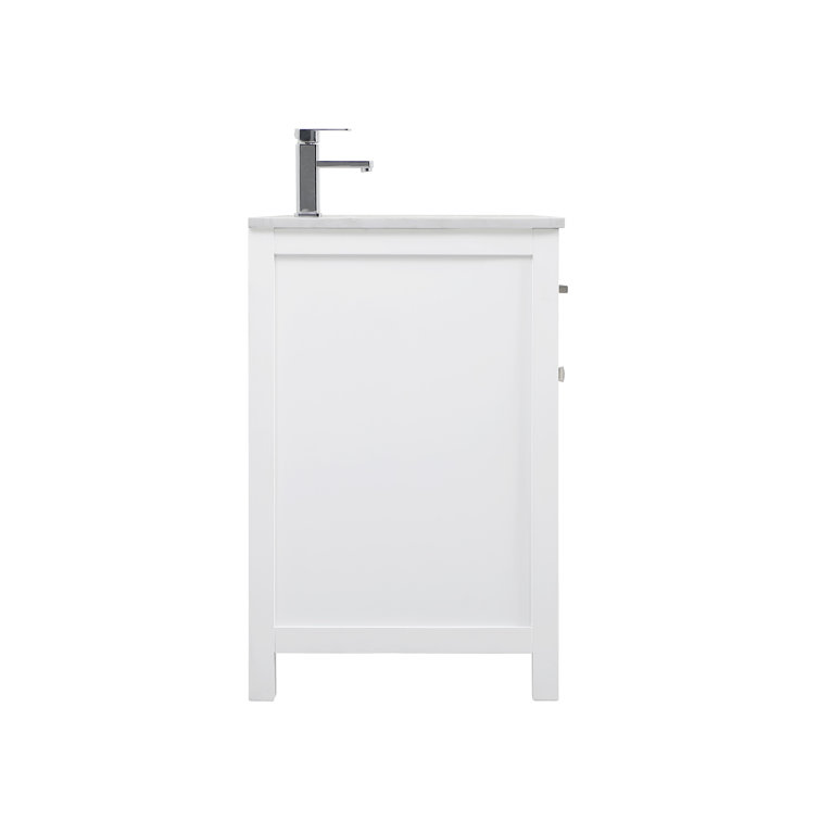 Lewis 48'' White Single Bathroom Vanity with Engineered Marble Top