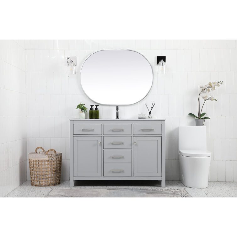 Lewis 48'' Gray Single Bathroom Vanity with Marble Top