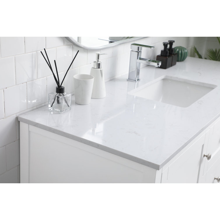 Heath 54'' White Double Vanity with Engineered Marble Top
