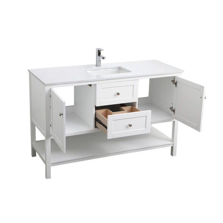 Heath 54'' White Double Vanity with Engineered Marble Top