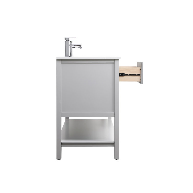 Heath 60'' Gray Freestanding Double Vanity with Marble Top