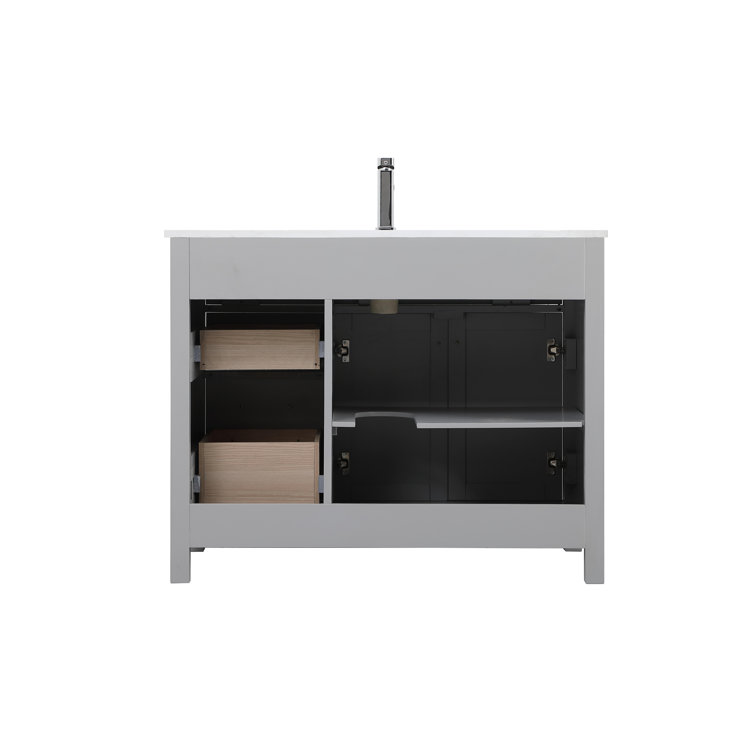 Lewis 42'' Gray Single Bathroom Vanity with Calacatta Marble Top
