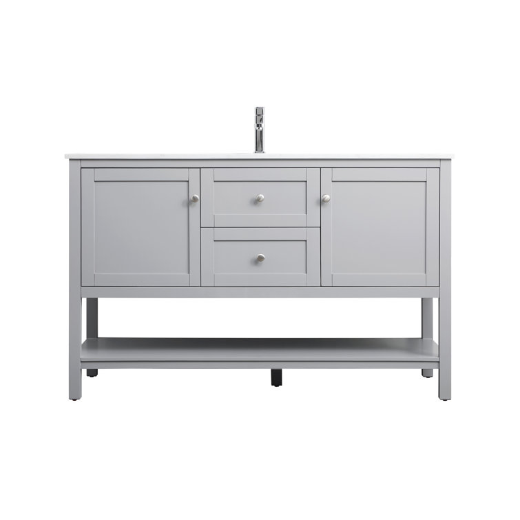 Heath 54'' Gray Double Vanity with Engineered Marble Top