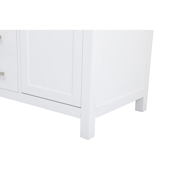 Lewis 48'' White Single Bathroom Vanity with Engineered Marble Top