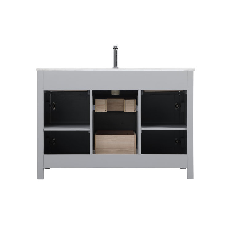Lewis 48'' Gray Single Bathroom Vanity with Marble Top