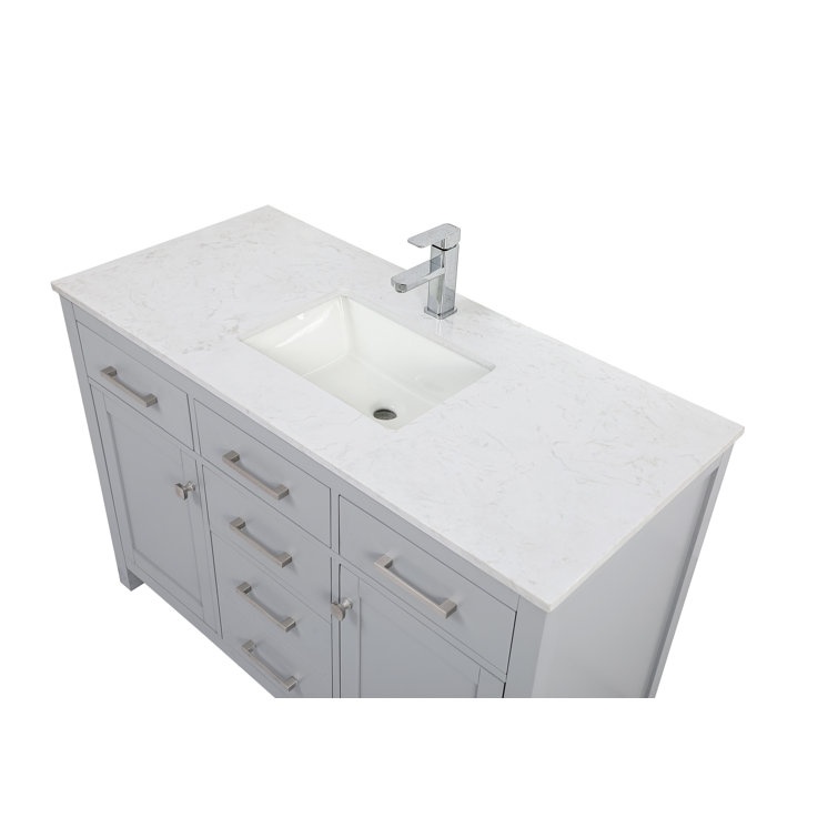 Lewis 48'' Gray Single Bathroom Vanity with Marble Top