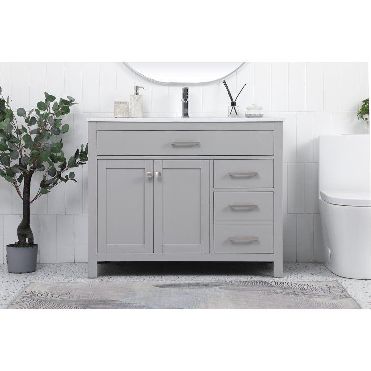 Lewis 42'' Gray Single Bathroom Vanity with Calacatta Marble Top