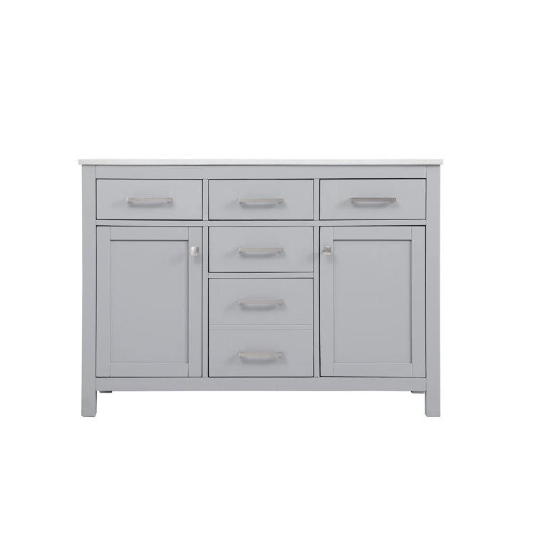 Lewis 48'' Gray Single Bathroom Vanity with Marble Top