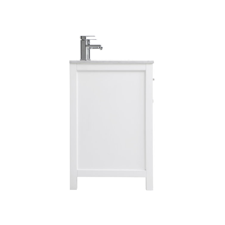 Lewis 60'' White Freestanding Double Vanity with Marble Top