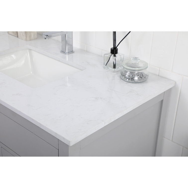 Lewis 42'' Gray Single Bathroom Vanity with Calacatta Marble Top