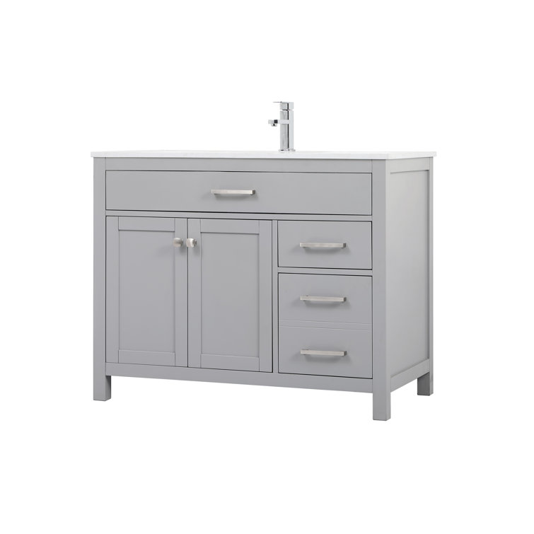 Lewis 42'' Gray Single Bathroom Vanity with Calacatta Marble Top
