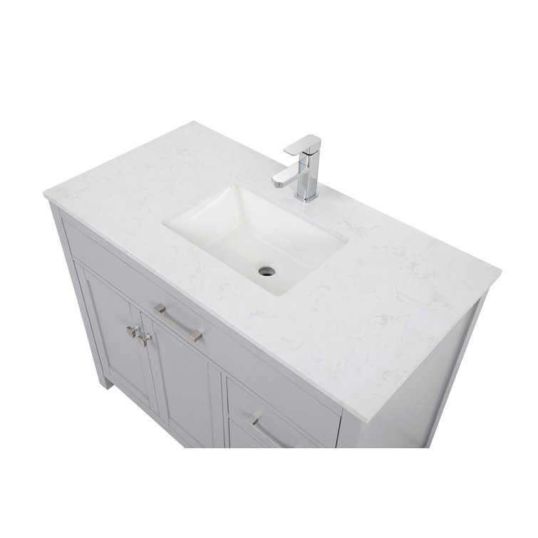 Lewis 42'' Gray Single Bathroom Vanity with Calacatta Marble Top