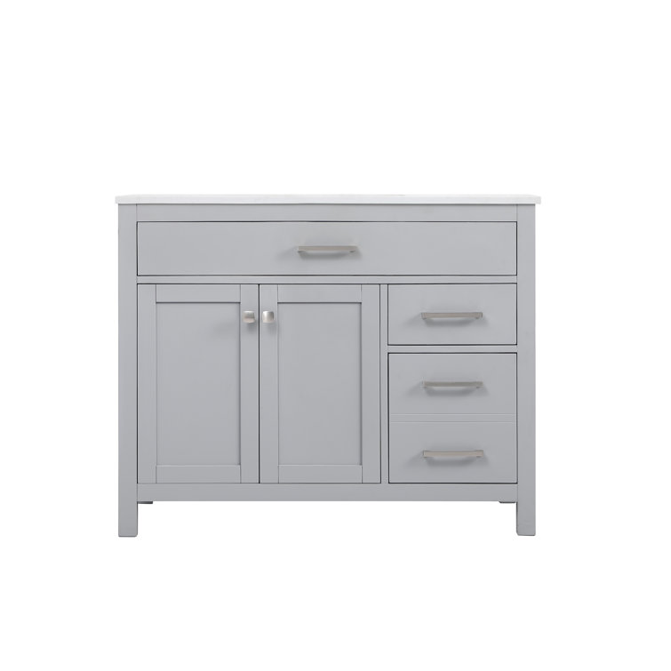 Lewis 42'' Gray Single Bathroom Vanity with Calacatta Marble Top