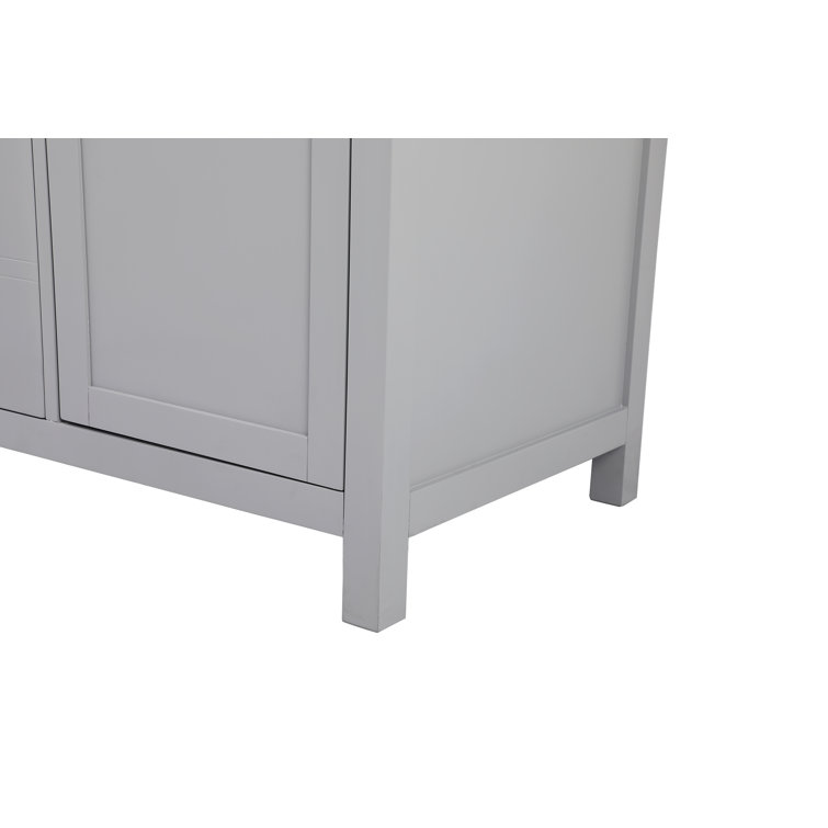 Lewis 54'' Grey Double Bathroom Vanity with Engineered Marble Top