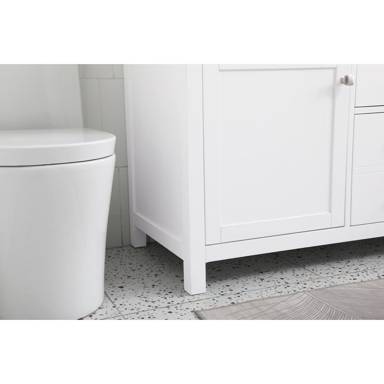 Lewis 60'' White Freestanding Double Vanity with Marble Top