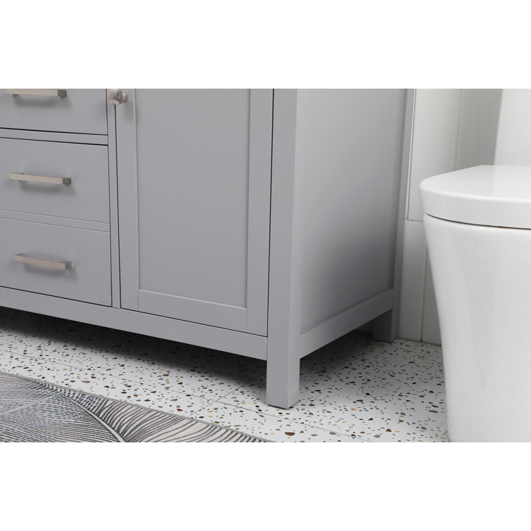 Lewis 48'' Gray Single Bathroom Vanity with Marble Top