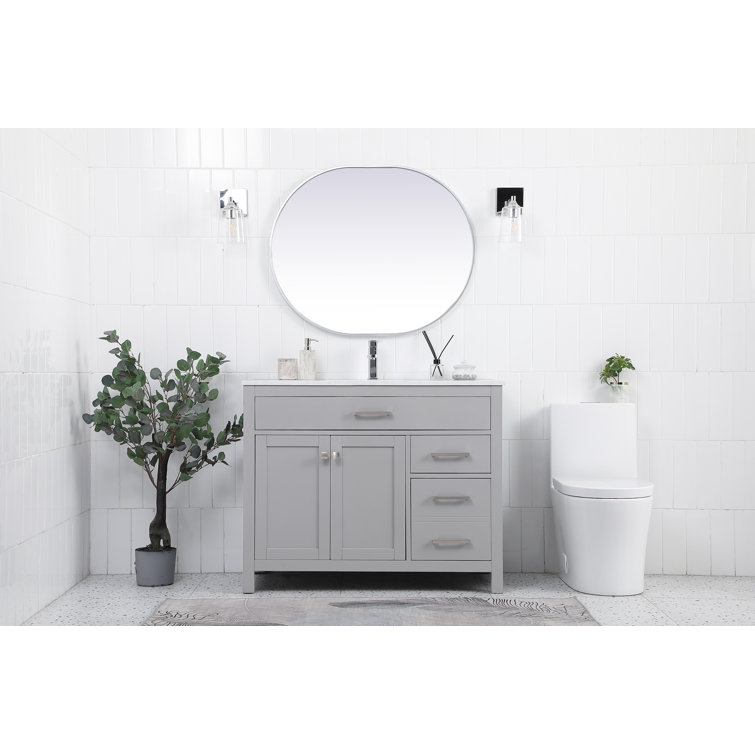 Lewis 42'' Gray Single Bathroom Vanity with Calacatta Marble Top