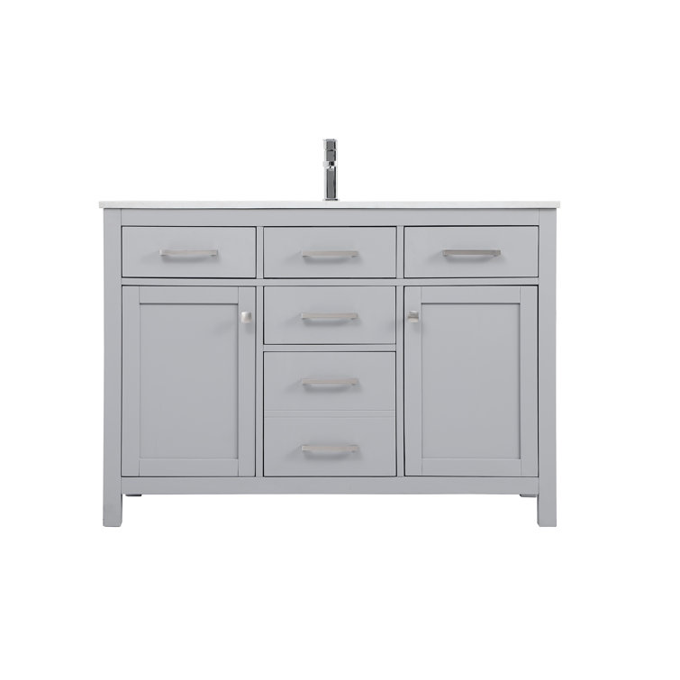 Lewis 48'' Gray Single Bathroom Vanity with Marble Top